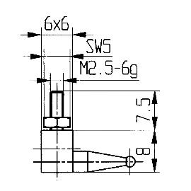 Messeinsatz für Messuhren und Feinzeiger, Winkelstück 90° Produktbild